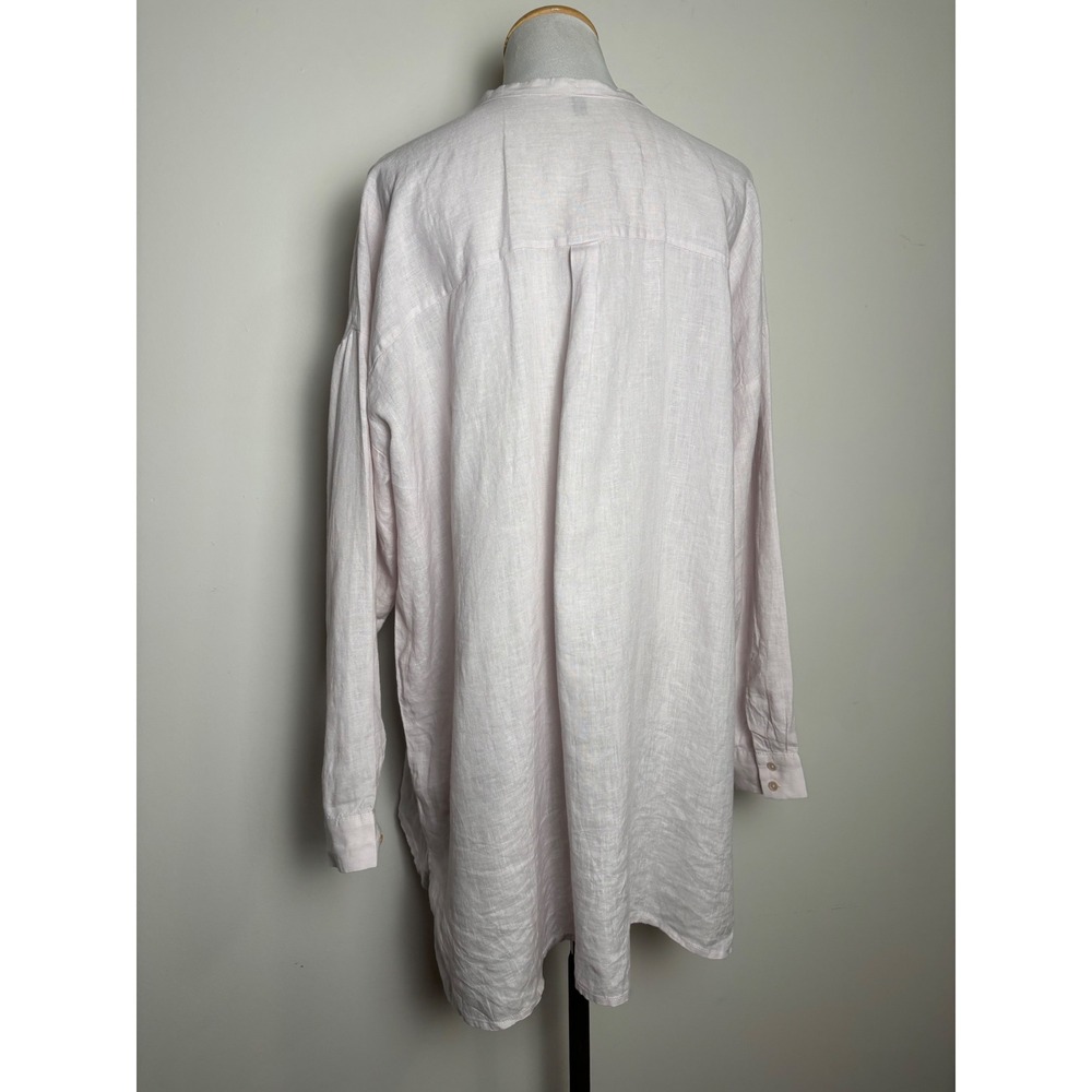 Eileen Fisher Womens Organic Linen Tunic Top Large Oversized Minimalist Coastal - Picture 2 of 7